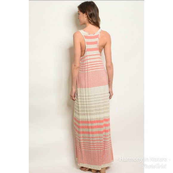 LAST Peach & Cream Maxi Dress - Picture 3 of 5